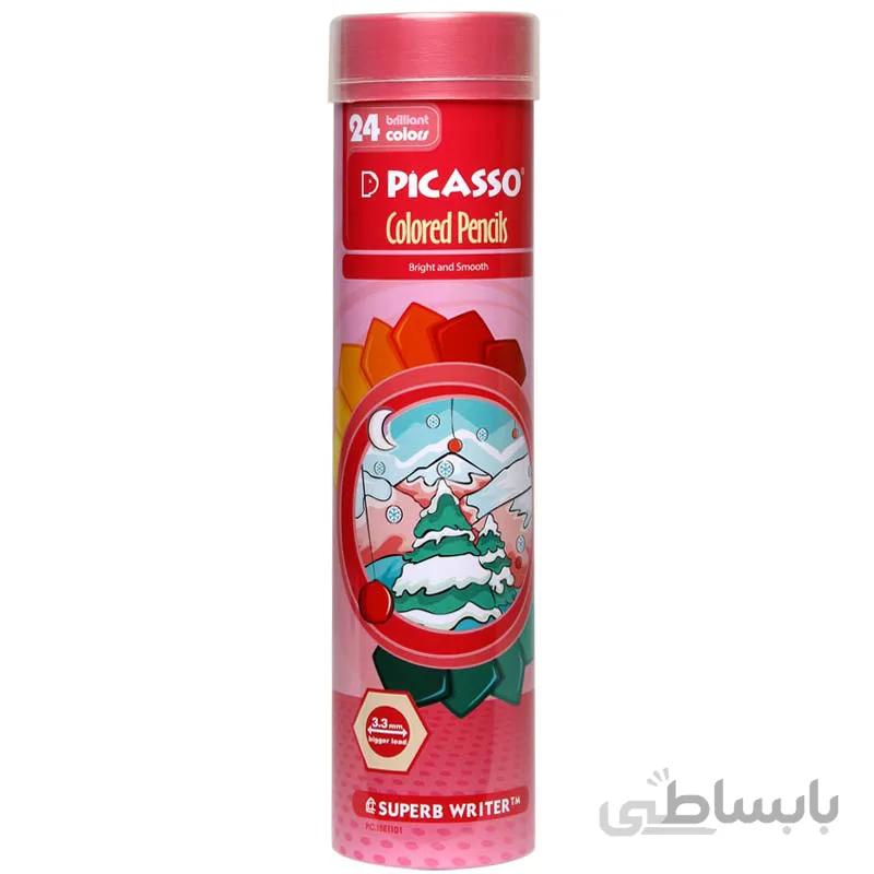مداد رنگی 24 رنگ استوانه ای پیکاسو PI