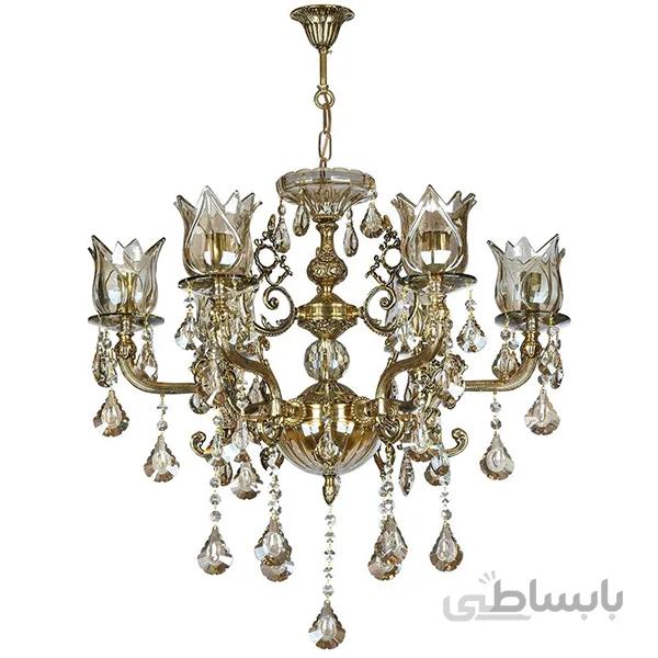 لوستر 6 شعله چشمه نور کد C2144/6-BO برنز