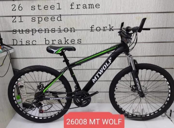 دوچرخه مدل ام تی وولف MTWolf سایز 26 بدنه استیل