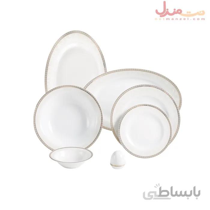سرویس 28 پارچه چینی زرین سری ایتالیا اف مدل ریوا طلایی درجه یک