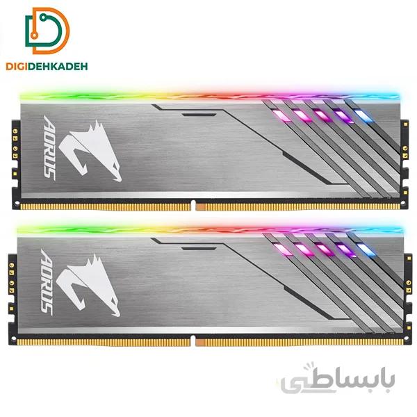 رم دسکتاپ DDR4 دو کاناله 3200 مگاهرتز CL16 گیگابایت مدل AORUS RGB ظرفیت 16 گیگابایت