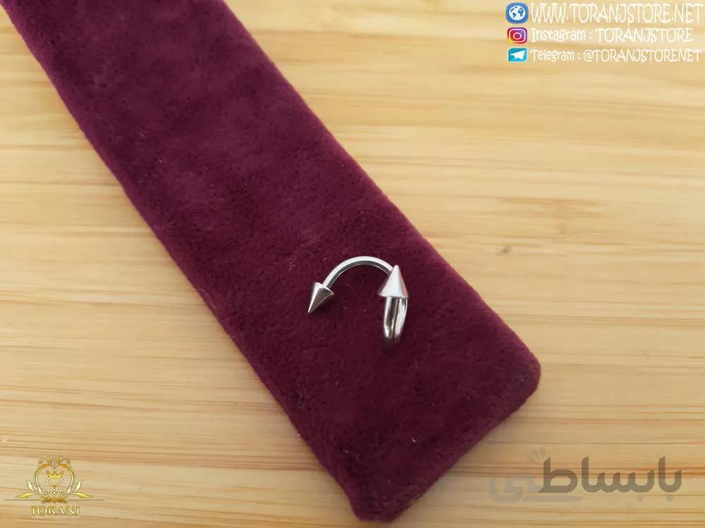 پیرسینگ گوش و لب فلش نقره ای