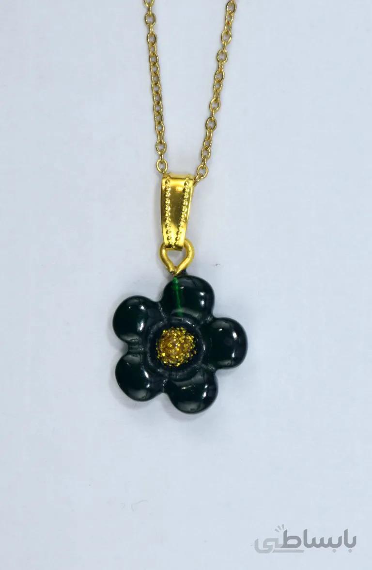 گردنبند رزینی طرح گل کد ۲۵