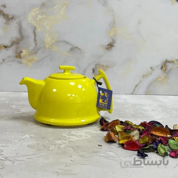 قوری شکس مدل توکا رنگ زرد