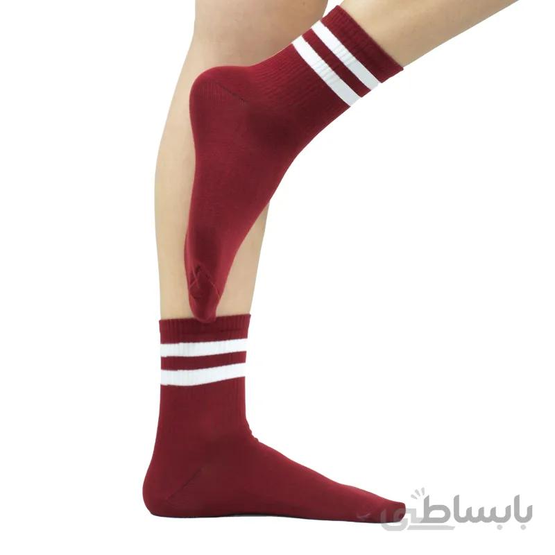 جوراب نیم ساق زرشکی آپتیمست