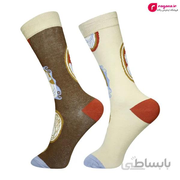 جوراب زنانه ساق بلند MOXIAO طرح رومی تا ب تا کد R215262