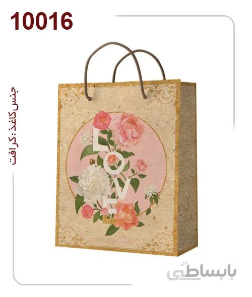 ساکدستی فانتزی طرح گل با کاغذ کرافت کد10016