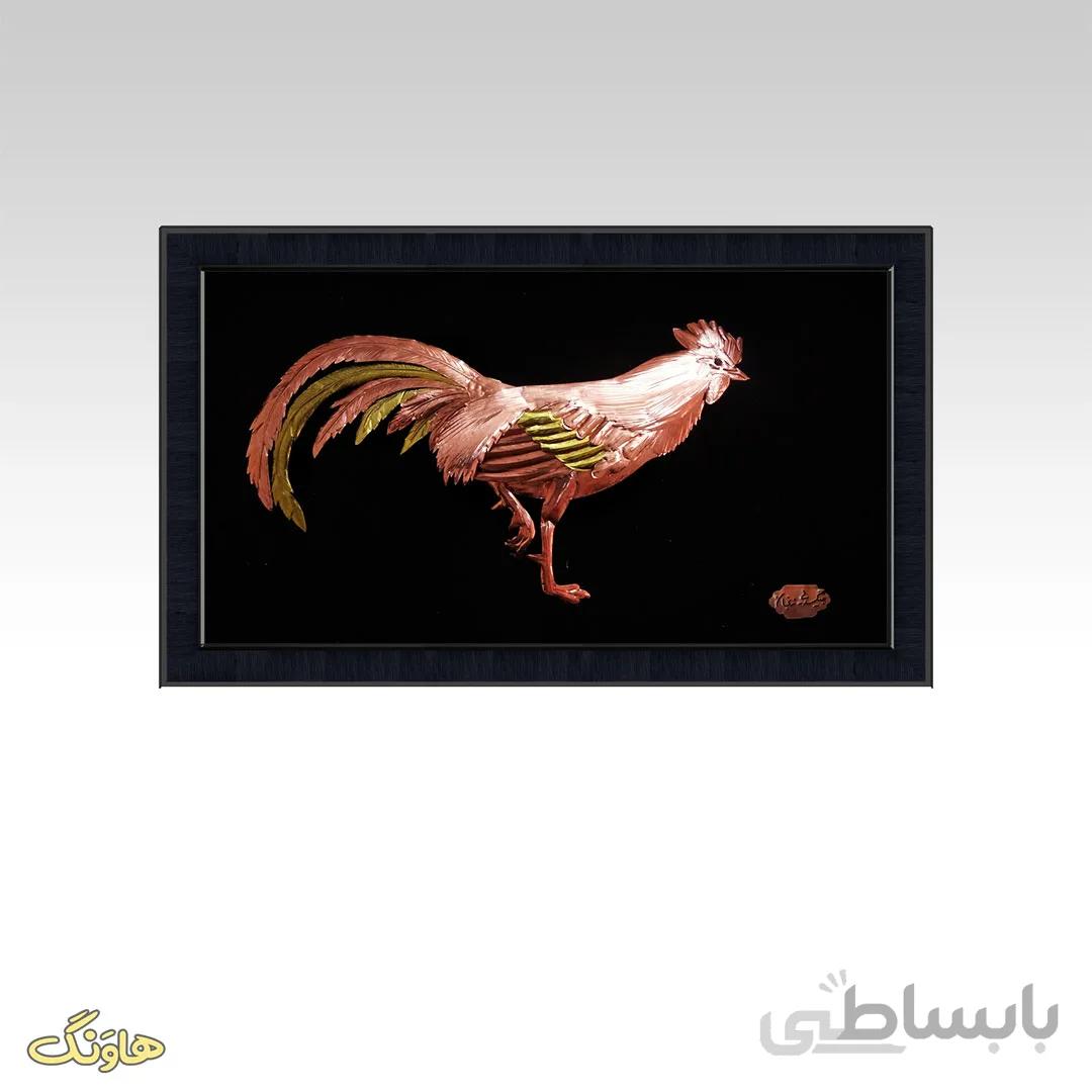 تابلو معرق مسی خروس B07