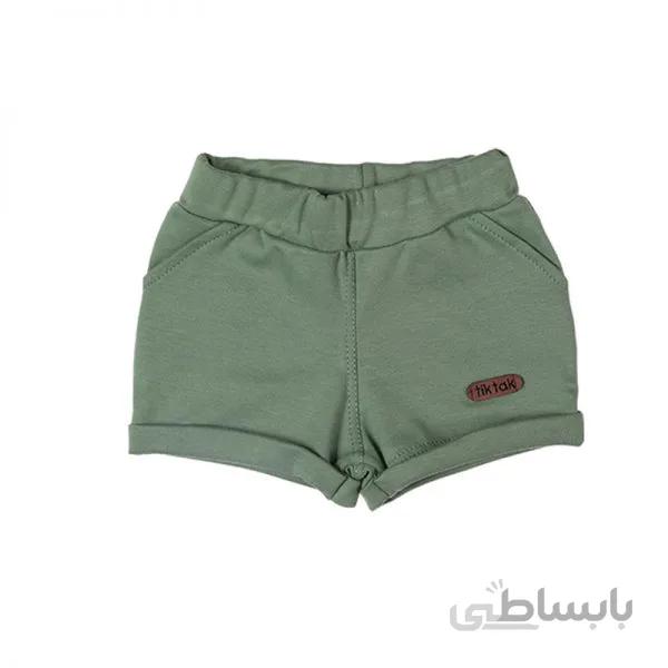 شورت پادار طرح سبز گل تیک تاک Tik Tak