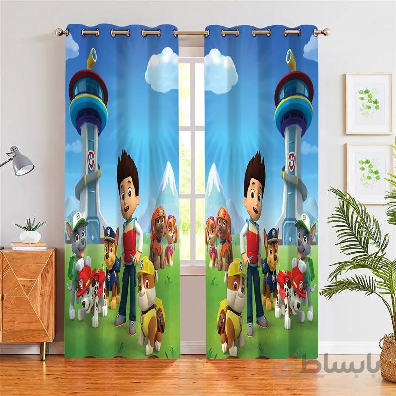 پرده پانچی کد cartooni03 طرح سگ های نگهبان