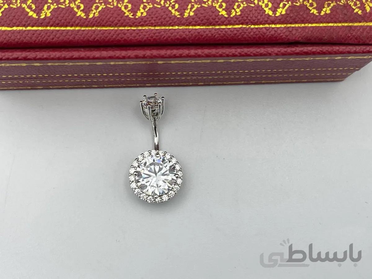 پیرسینگ ناف نقره ای برند