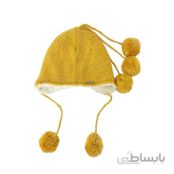 کلاه بافتنی تارتن دخترانه طرح رو گوشی منگوله کد TR09