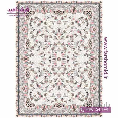فرش ماشینی 700 شانه 8 رنگ طرح 701505 کرم فرش آرشام