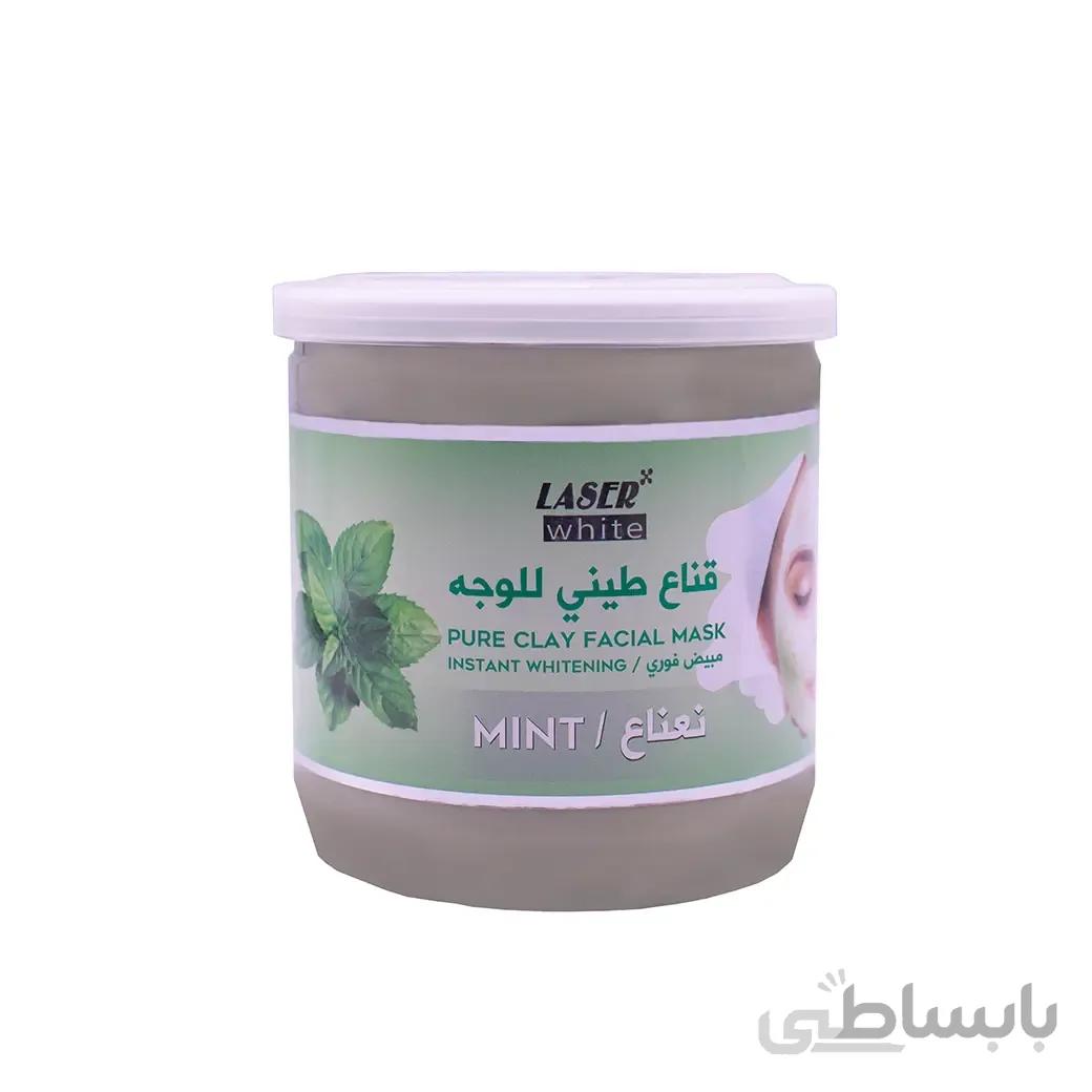 ماسک خاک رس صورت لیزر وایت حاوی عصاره نعنا 400 میل ا LASER White Mask Face Mint Extract 400ml