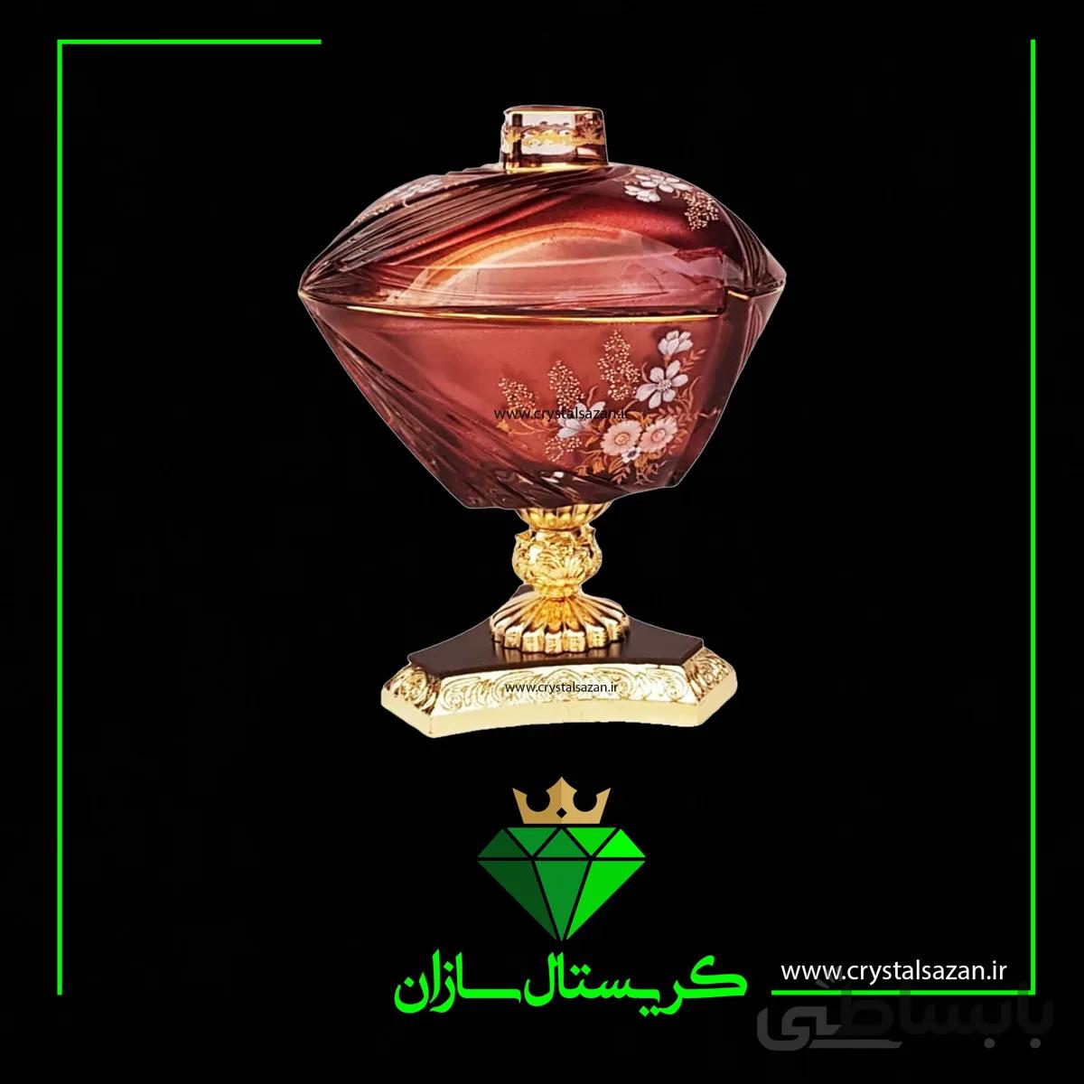 شکلات خوری کریستال پایه دار کریستال سازان مدل اسکار کد k1172