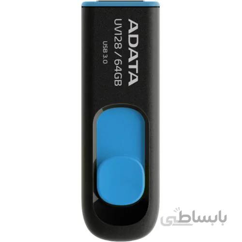 فلش مموری ای دیتا مدل DashDrive UV128 ظرفیت 64 گیگابایت ا ADATA DashDrive UV128 Flash Memory - 64GB