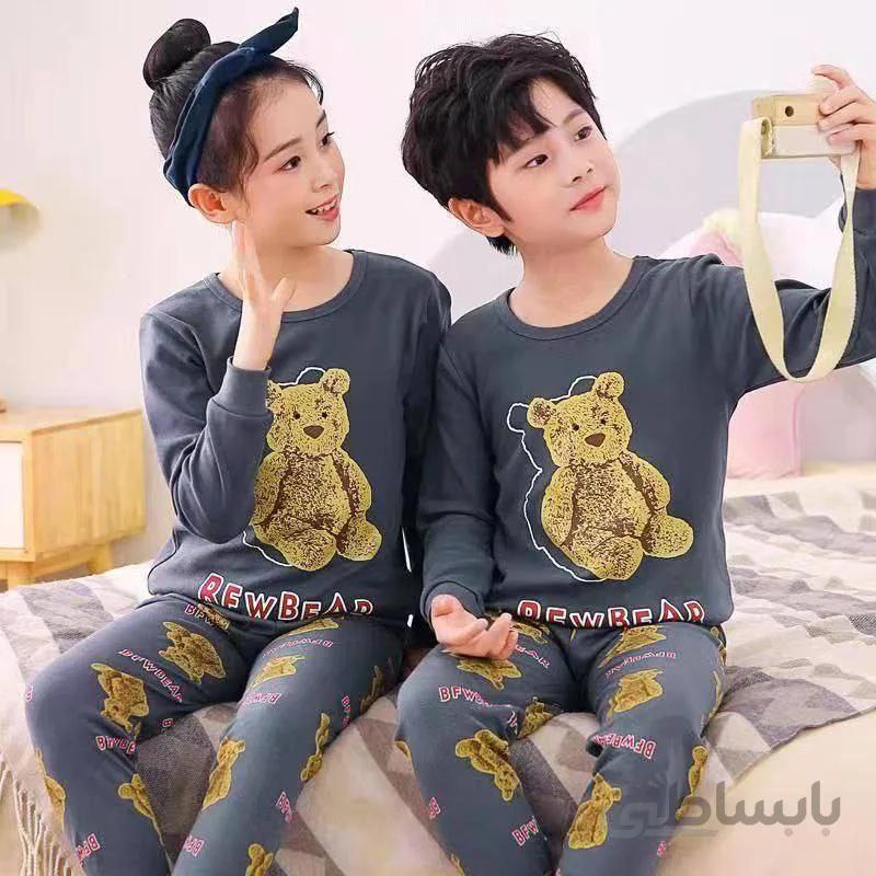 ست بلوز شلوار خرس عروسکی تمام پنبه کد:9093