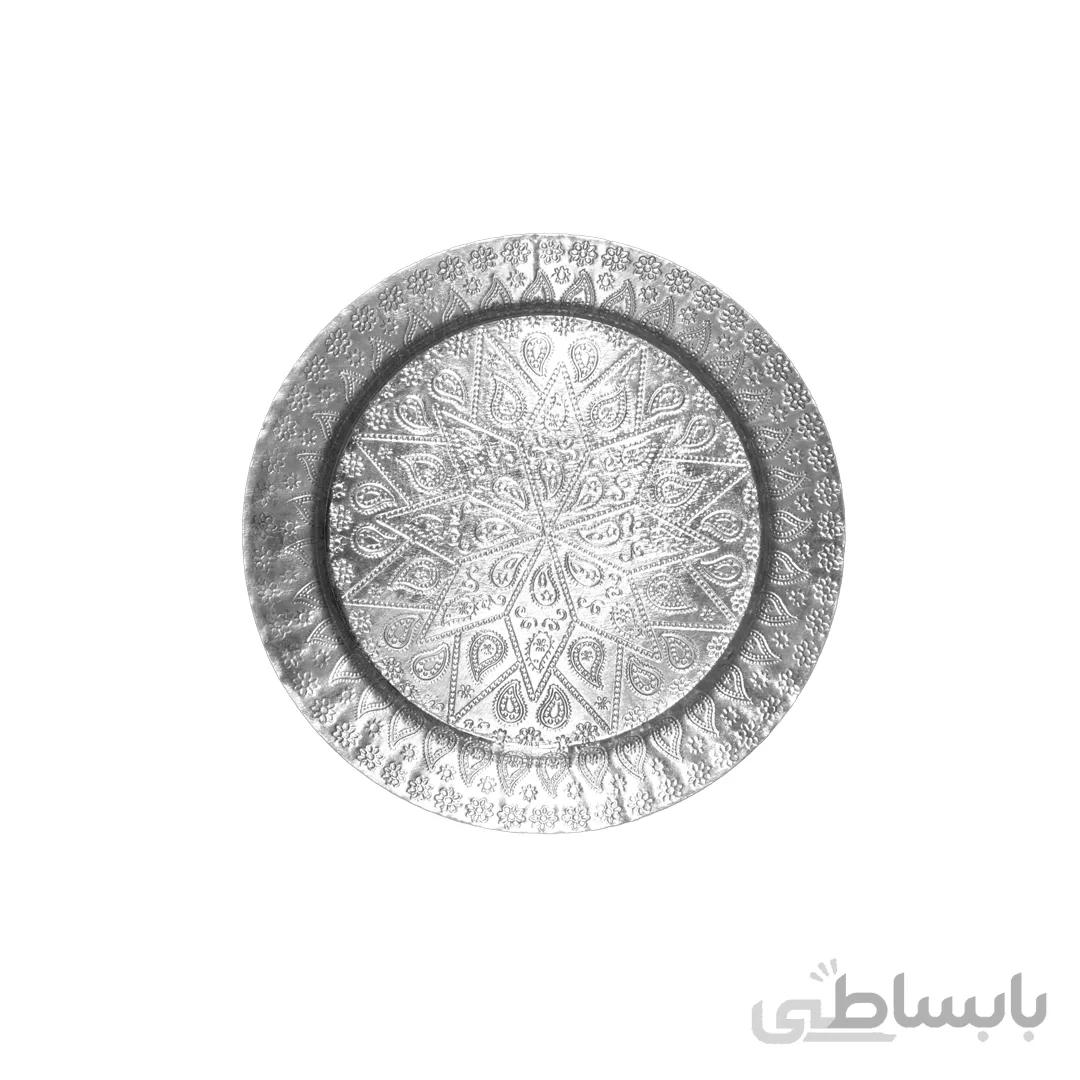 بشقاب پلوخوری مسی طرح دار پشت قرمز زنجان