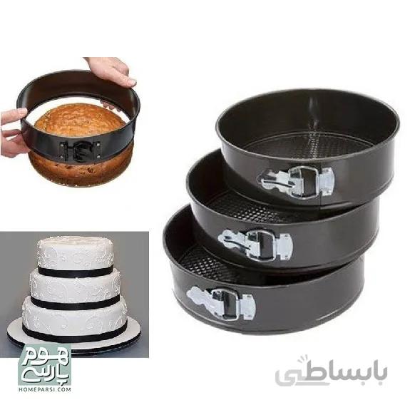 قالب کیک فلزی گرد سه سایز