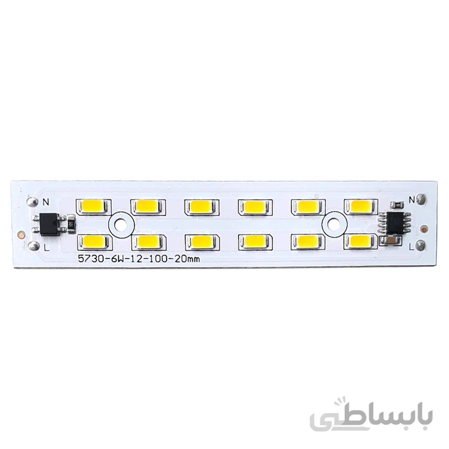 ال ای دی 6 وات 220 ولت سفید آفتابی سایز 100 میلیمتر