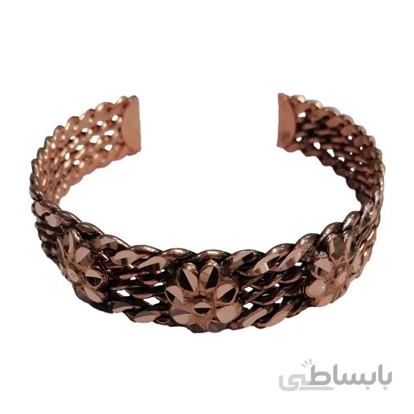 دستبند مسی جدید سیمی گل بدون نگین کد jw156
