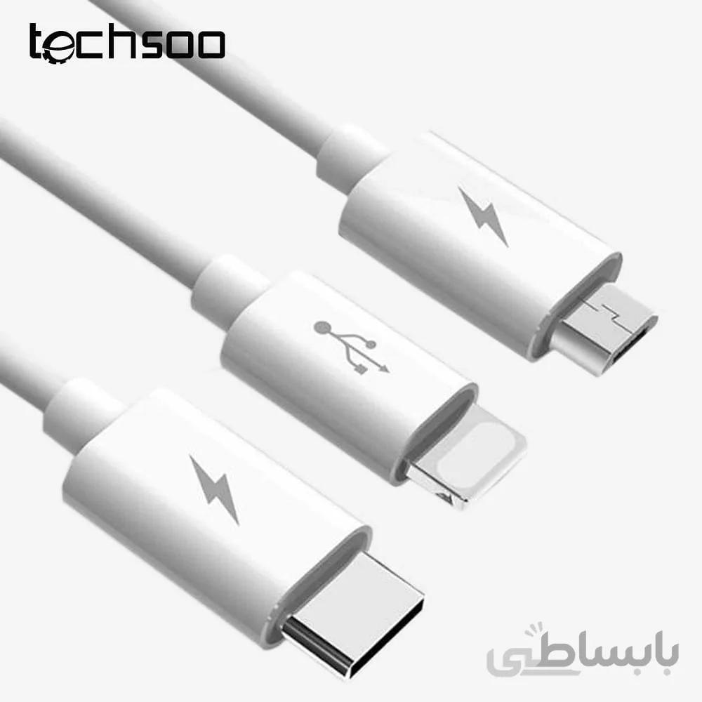 کابل شارژ سه خروجی توتو Totu Glory Series 3in1 Cable 2.1A
