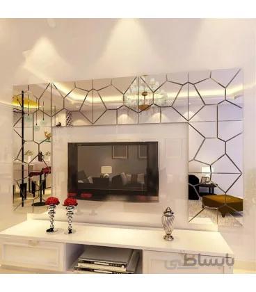 آینه دیواری طرح درخشان (نقره ای)