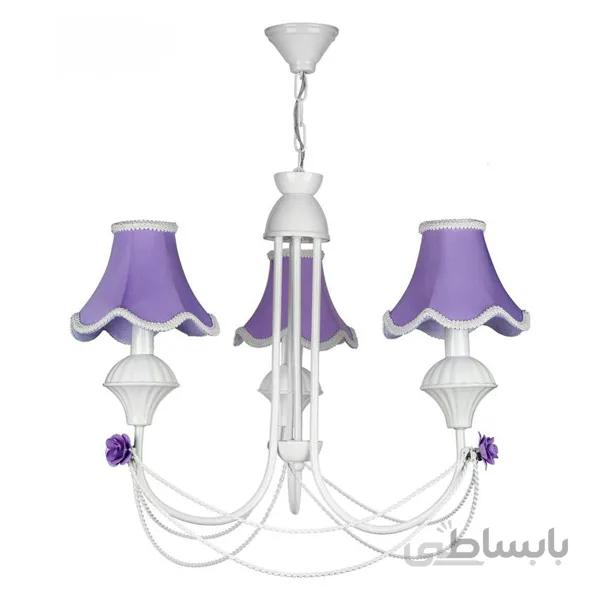 لوستر 3 شعله چشمه نور مدل A2206/3-PUR بنفش