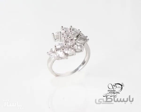 انگشتر نقره زنانه طرح شاخ و برگ کد 520880