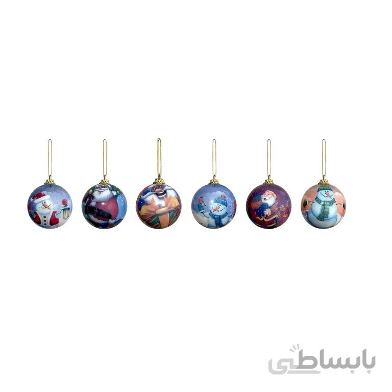 آویز گوی کریسمس بسته 6 عددی مدل STCH200