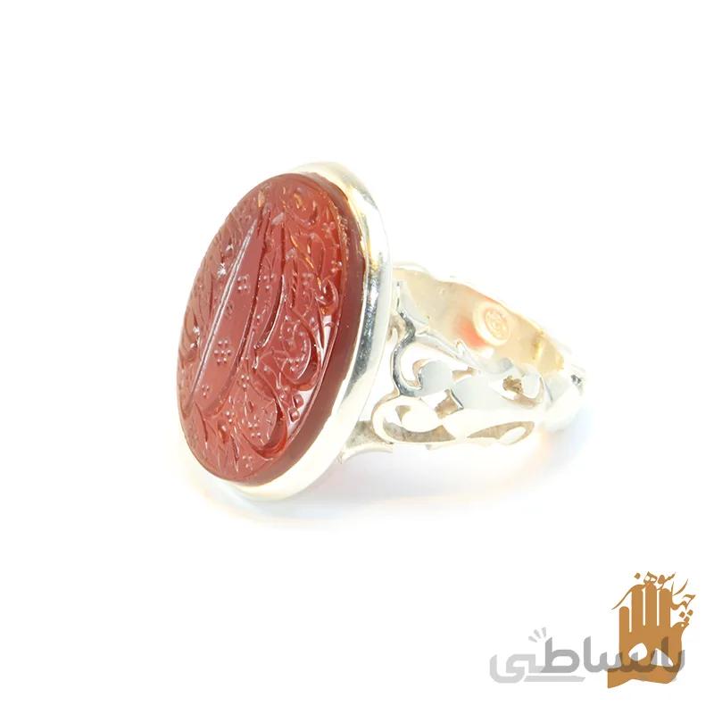 انگشتر صفوی نگین عقیق سرخ یمنی