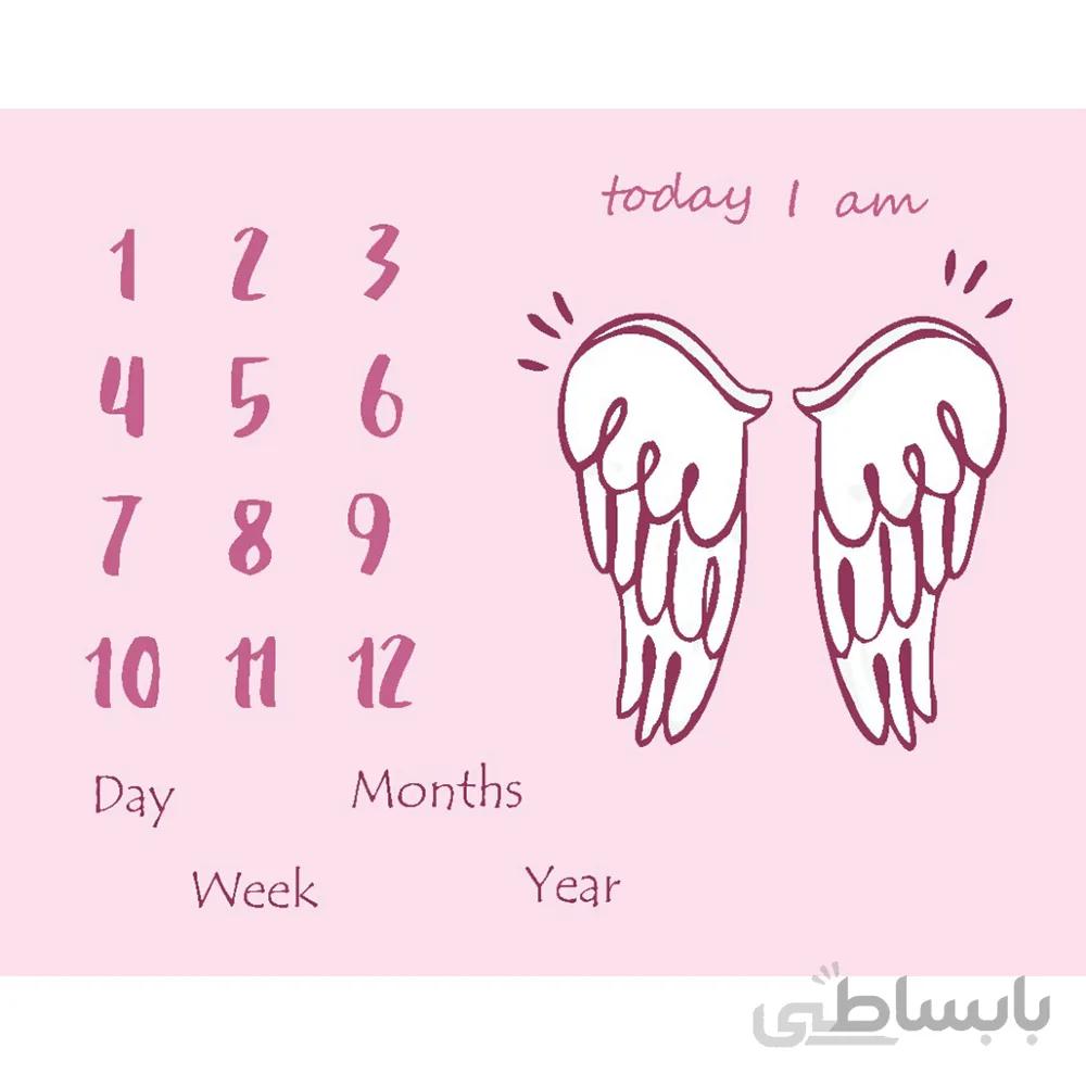 پارچه ماهگرد نوزاد طرح فرشته صورتی الپی کیدز LPKids