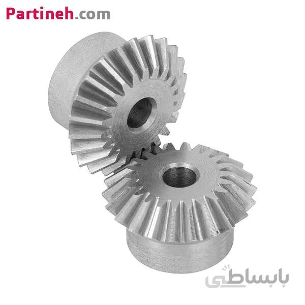 چرخ دنده مخروطی 16 دندانه مدول 2 نسب تبدیل 1:1 برند OBC ا module 2 bevel gear pairs