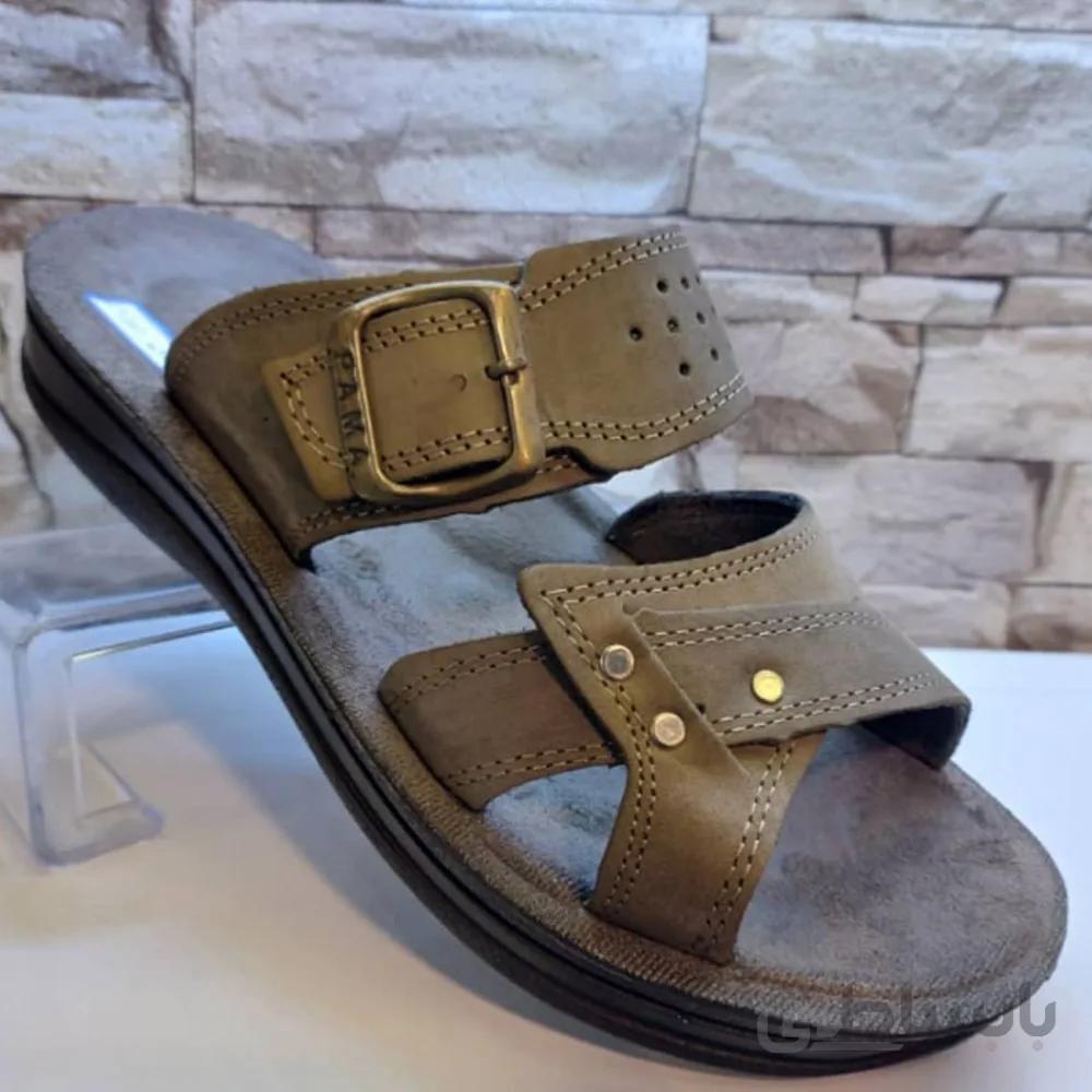 صندل مردانه چرم طبیعی مدل آراز فیلی