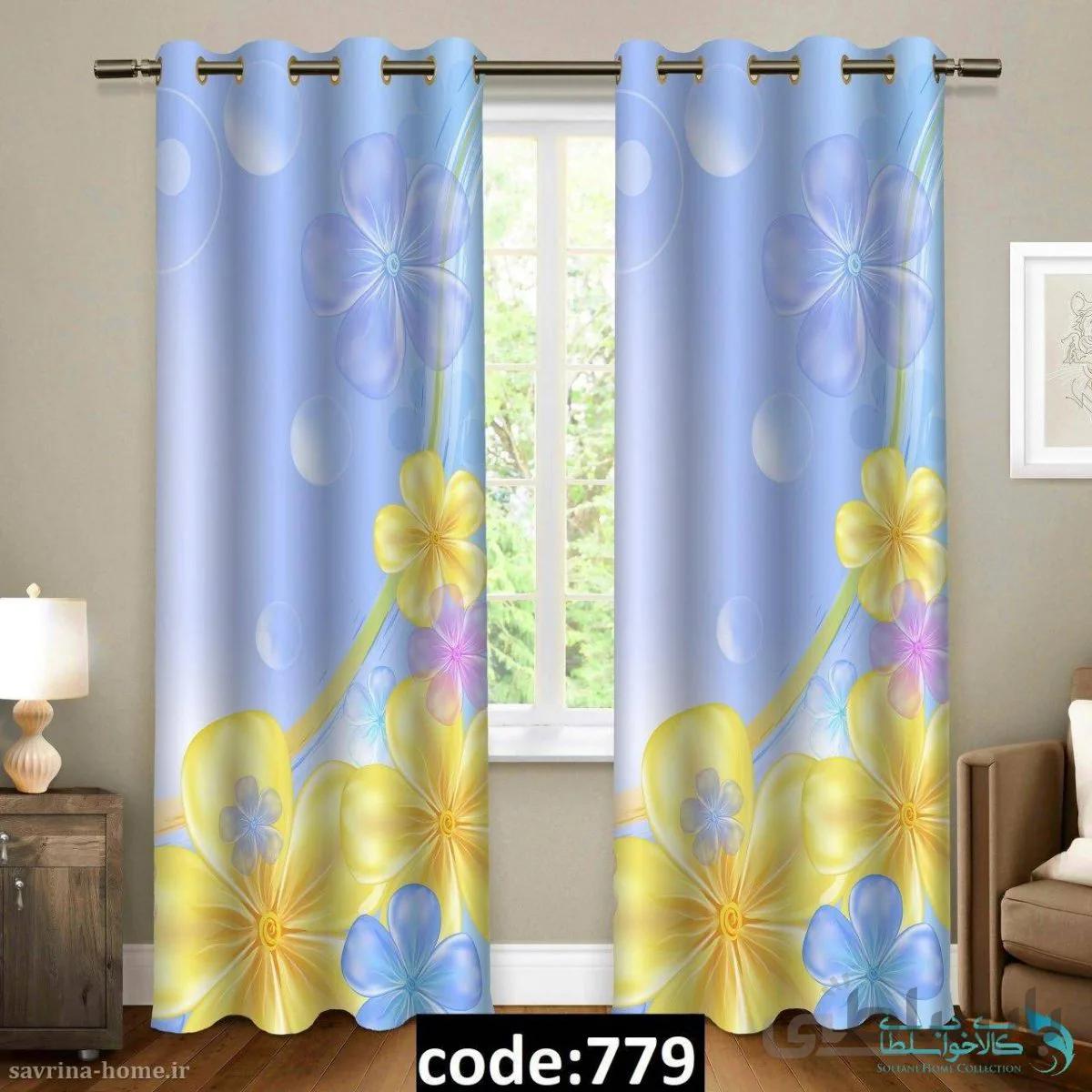 پرده پانچی سری گل مدل Sh-779