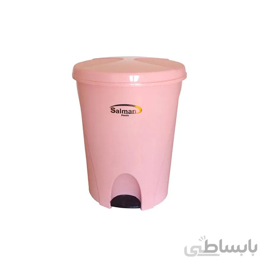 سطل پدالی سلمان پلاستیک مدل گلبرگ ۵۲۰