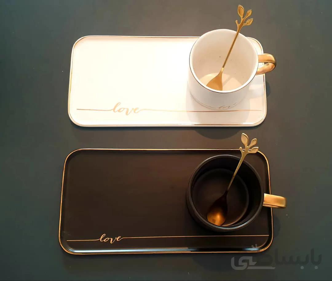 لیوان بشقاب دار طرح LOVE