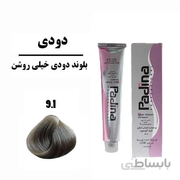 رنگ مو پادینا 100 میل بلوند دودی خیلی روشن 9.1