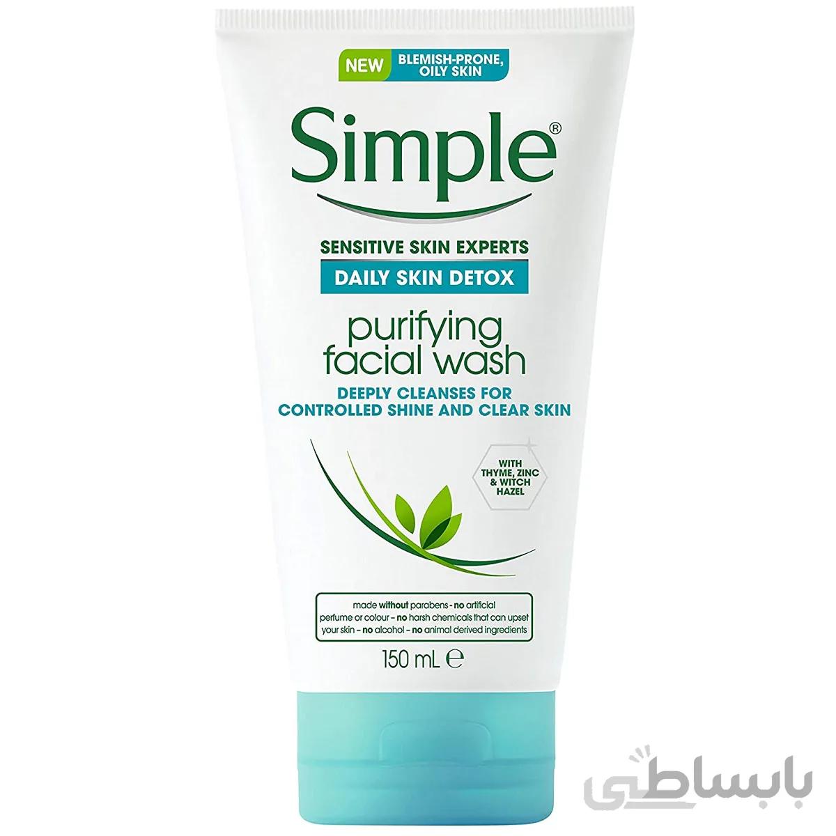 ژل شستشوی صورت سیمپل مخصوص پوست چرب و مختلط