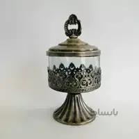 قندان پایه دار آنتیک مدل گلد استار