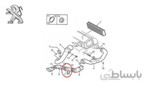 لوله سشواری تهویه هوا پژو 405