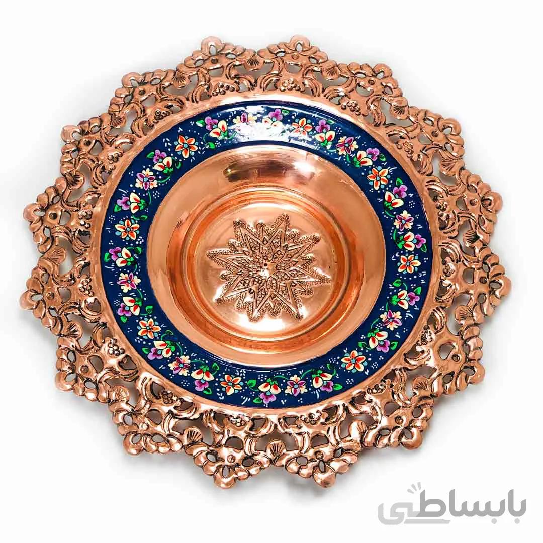 بشقاب مس و پرداز 25 سانتی شبکه بری ا قیمت به شرط خرید تیمی