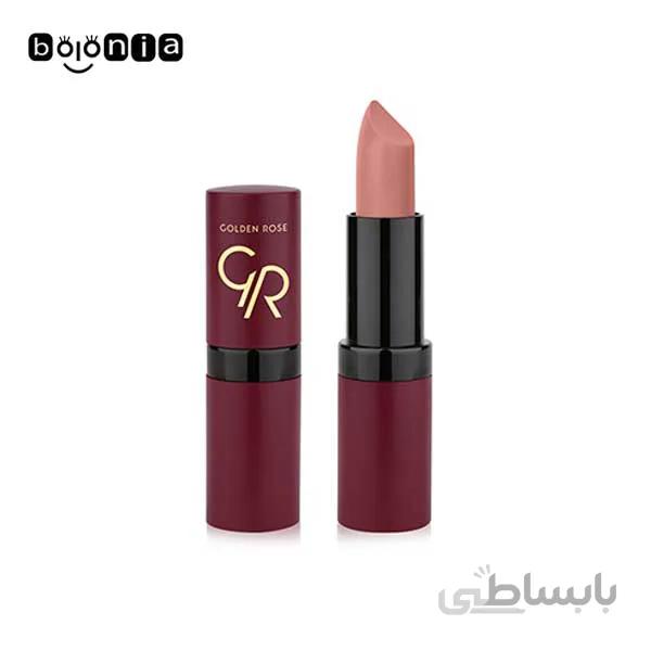 رژ لب جامد گلدن رز مدل Velvet Matte (کد01)