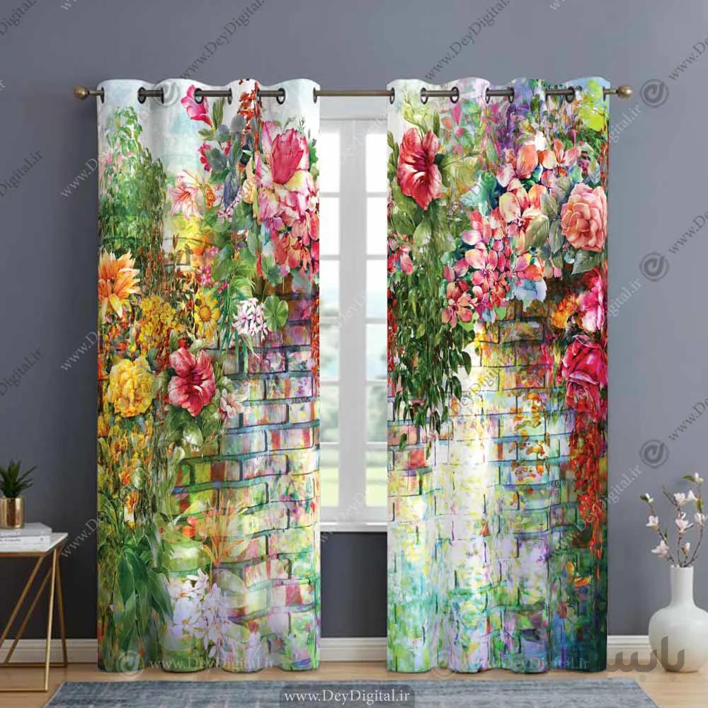 پرده پانچ گل های رنگی pk-2589