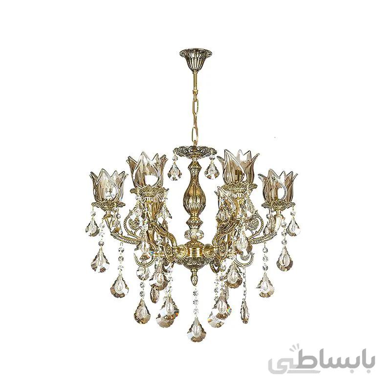 لوستر 6 شعله چشمه نور مدل C2159/6-BO
