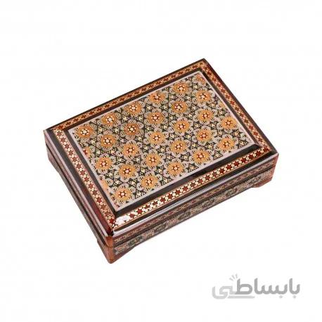 جعبه جاکارتی خاتم کاری ابعاد 11×8 سانتیمتر