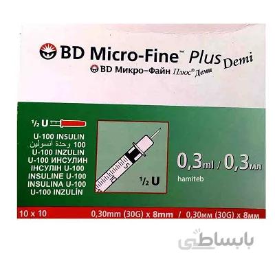 سرنگ انسولین BD بی دی آمریکایی 30 واحدی (0.3) 100 عددی