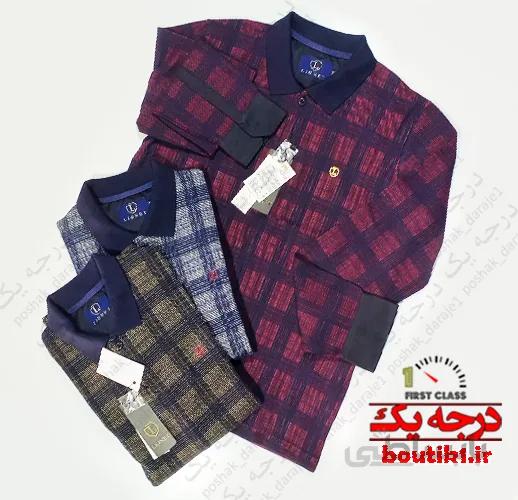 بلوز یقه دار ژاگارد 4خونه 3 رنگ