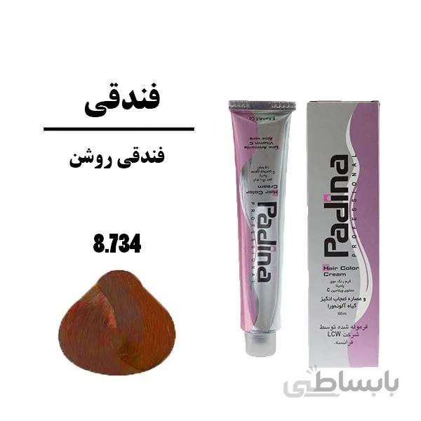 رنگ مو پادینا 100 میل فندقی روشن 8.734