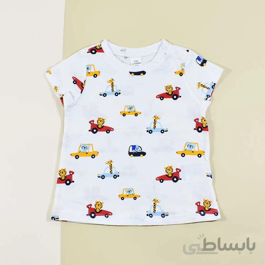 تیشرت بچه گانه پسرانه ال سی وایکیکی ماشین کد 2374